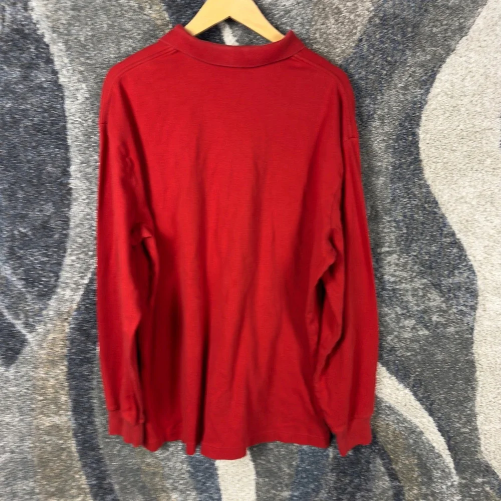 Vintage Polo Ralph Lauren Long Sleeve Polo Mens XL Red Rugby Embroidered Logo